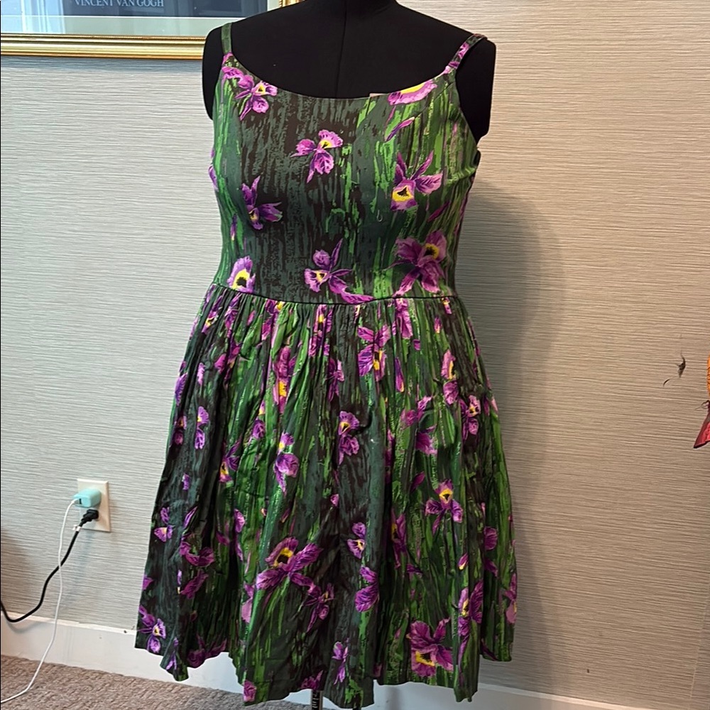 PUG Jenny dress in green and purple